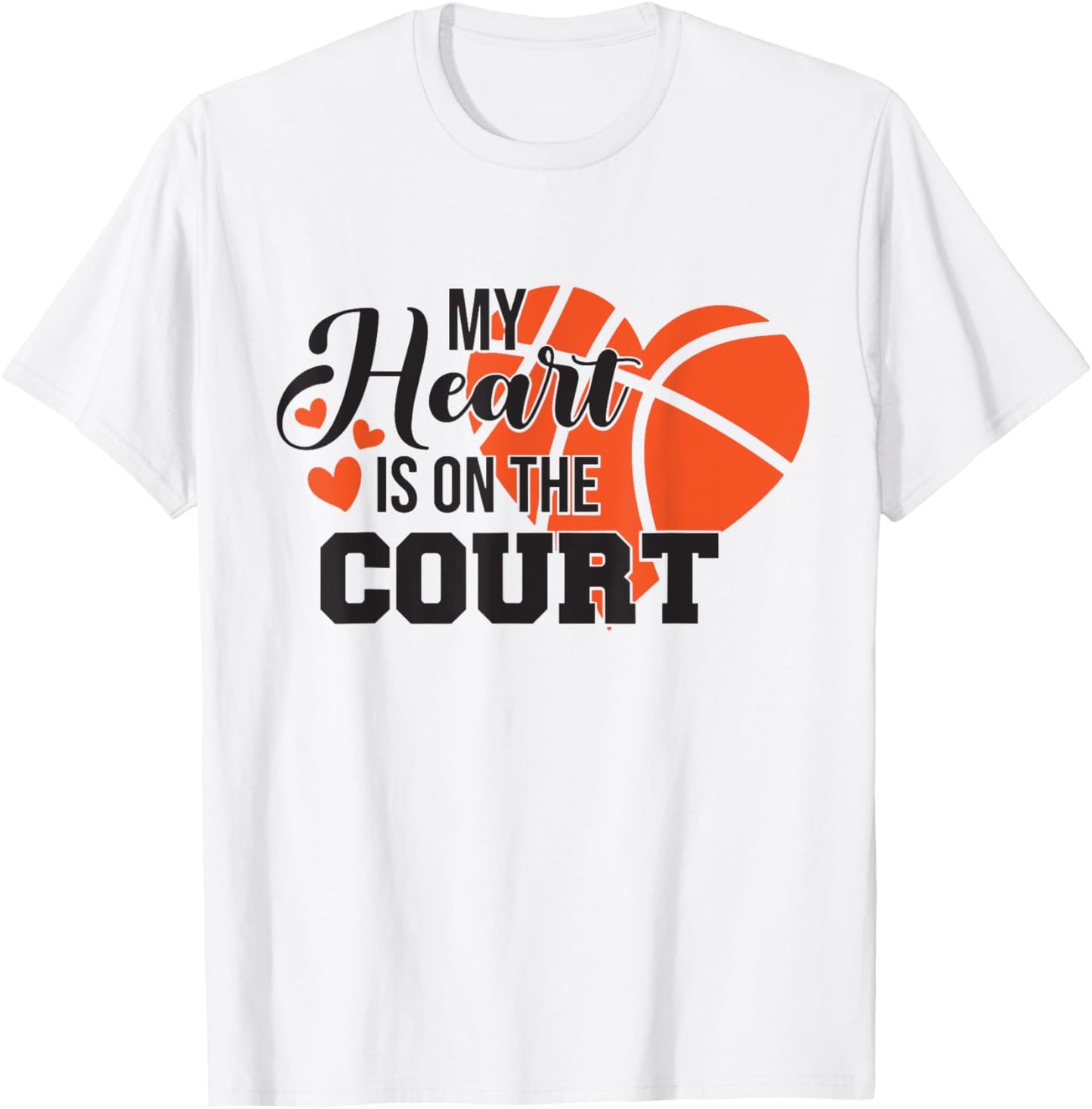 My heart is on that court women basketball kids T-Shirt - T-Shirt | White