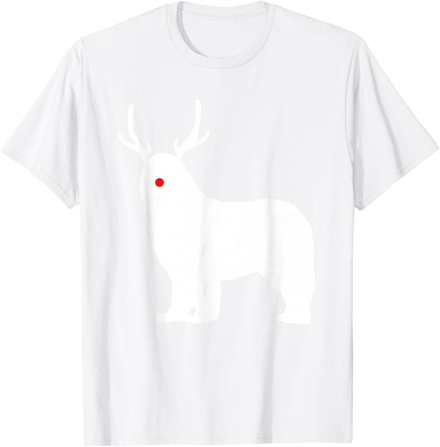 Christmas Newfoundland Reindeer Newfie Dog T-Shirt - T-Shirt | White