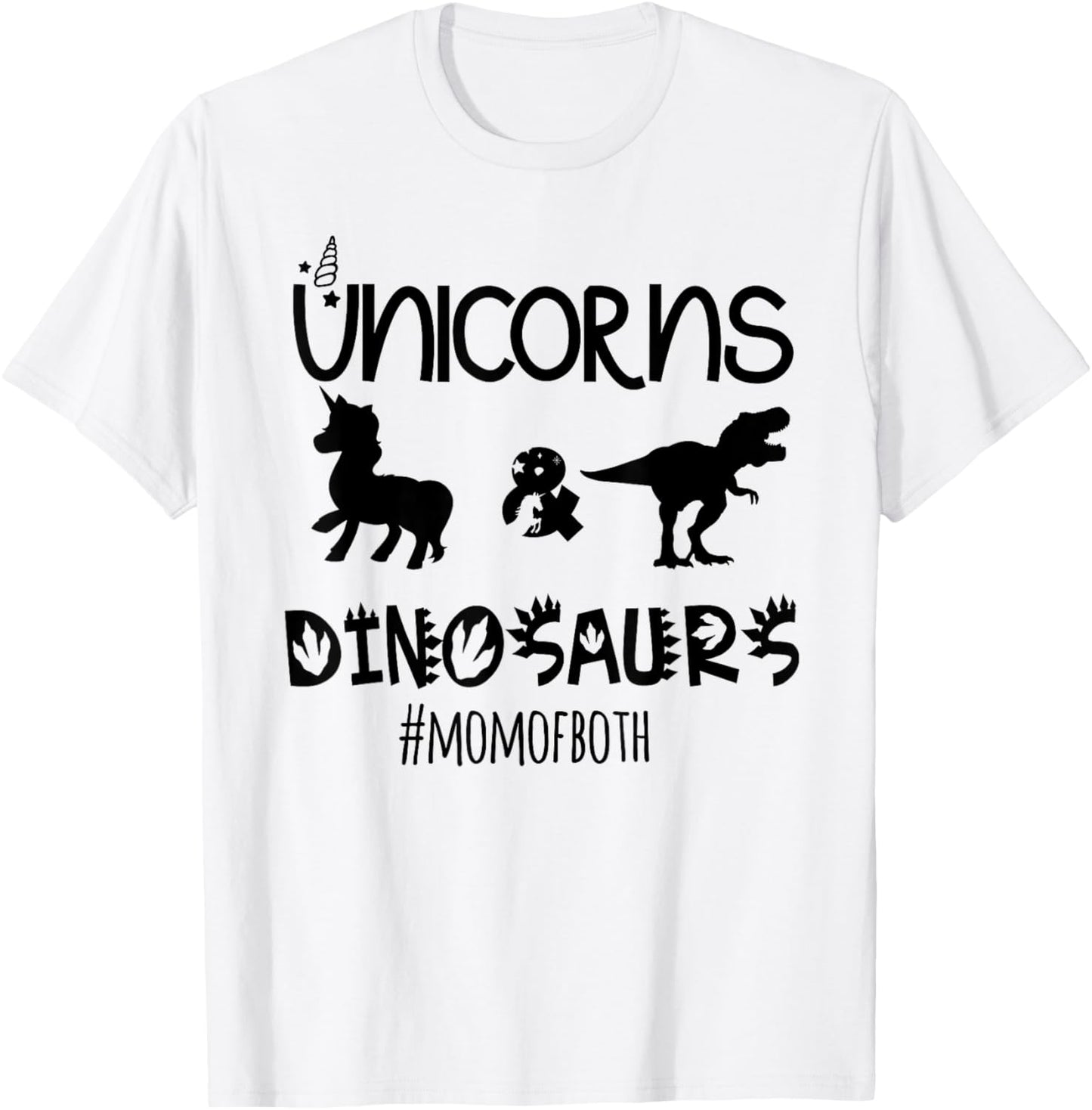 Funny unicorn and dinosaur design for birthday mom T-Shirt - T-Shirt | White