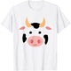 Big Cow Face Costume Funny Lazy Halloween Costume T-Shirt - T-Shirt | White