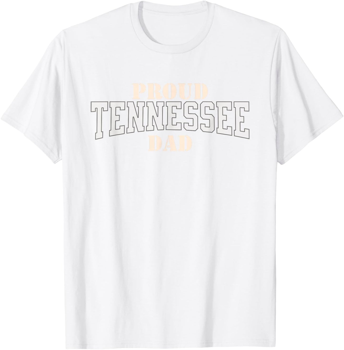 Classic Proud Tennessee Dad | Vintage TN Orange Varsity T-Shirt - T-Shirt | White