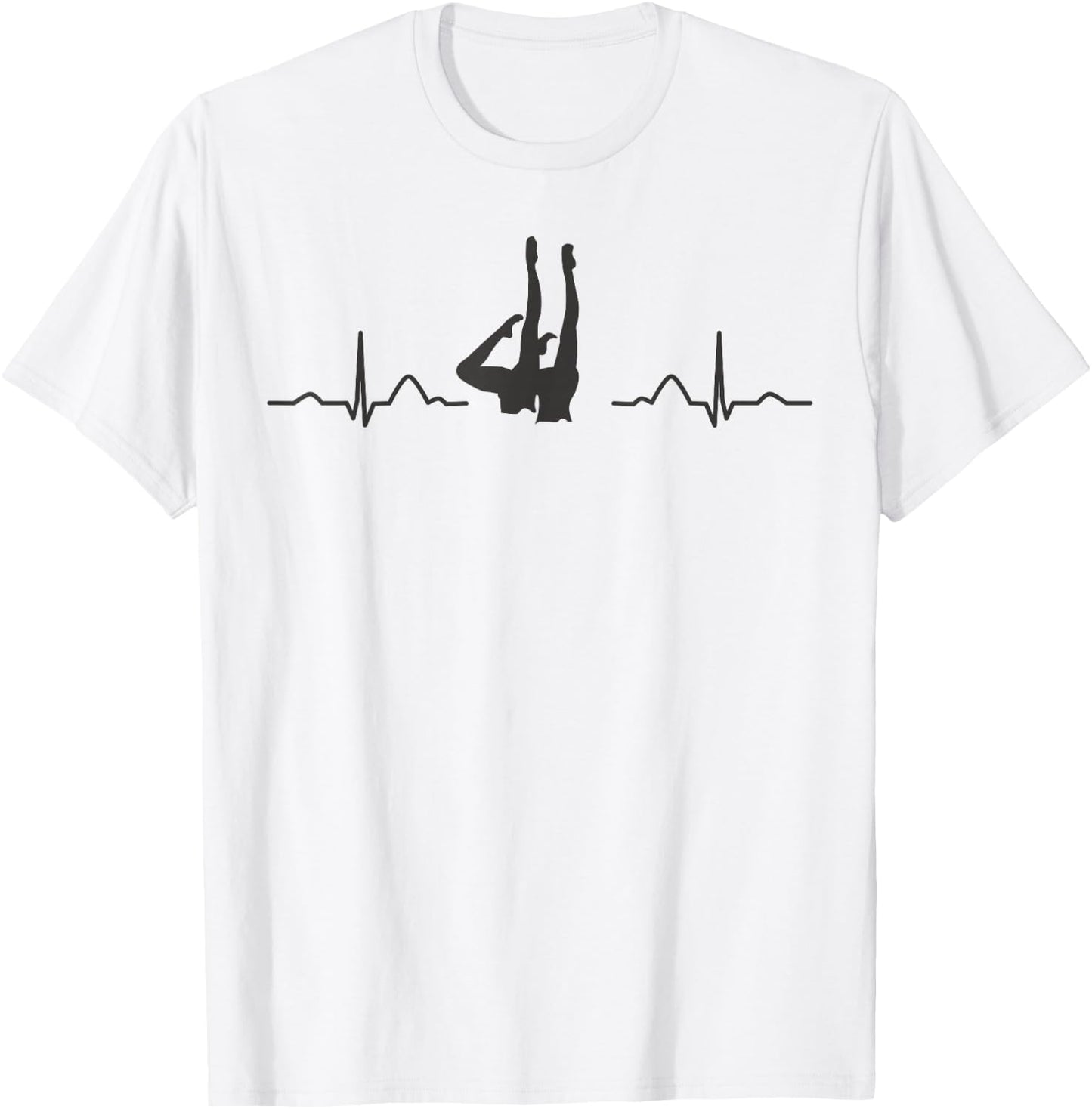 Synchronized Swimming Heartbeat EKG Team Artistic Swim T-Shirt - T-Shirt | White