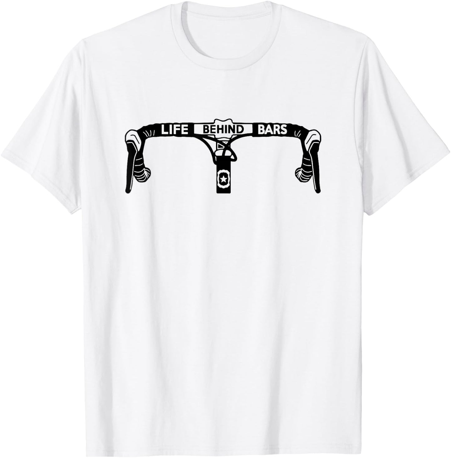 Cyclist Funny Biker Life Behind Bars Triathlon Bicycle Rider T-Shirt - T-Shirt | White