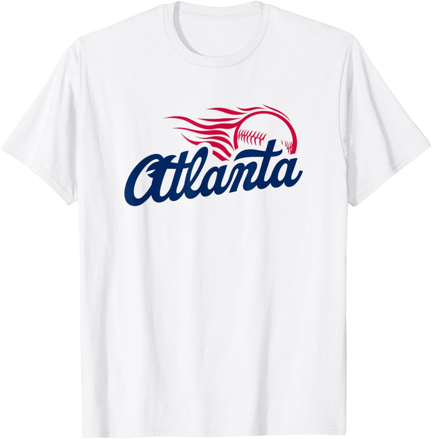 Atlanta Baseball Vintage Minimalist Retro Baseball Lover T-Shirt - T-Shirt | White