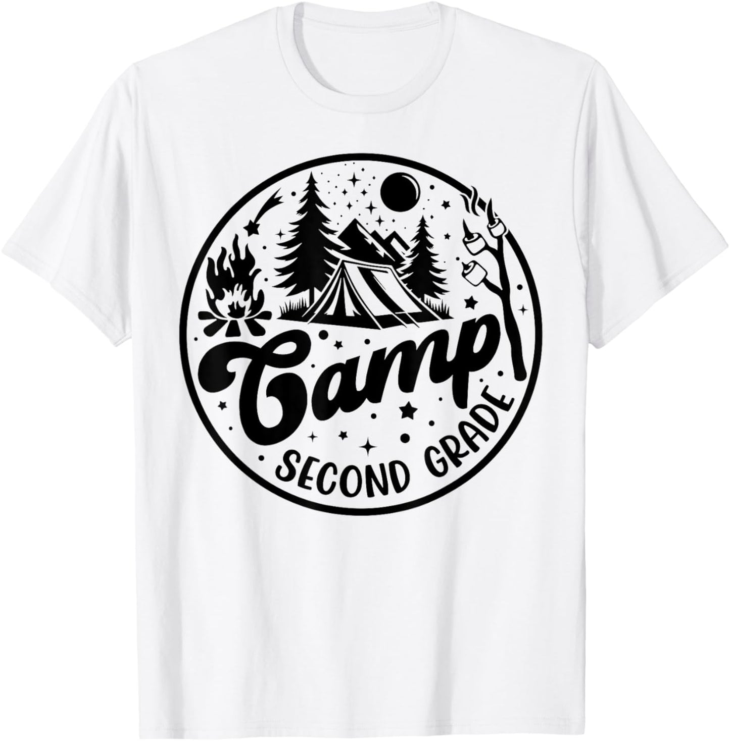 Cute Camp Second Grade Squad Camper Teacher Camping Lovers T-Shirt - T-Shirt | White