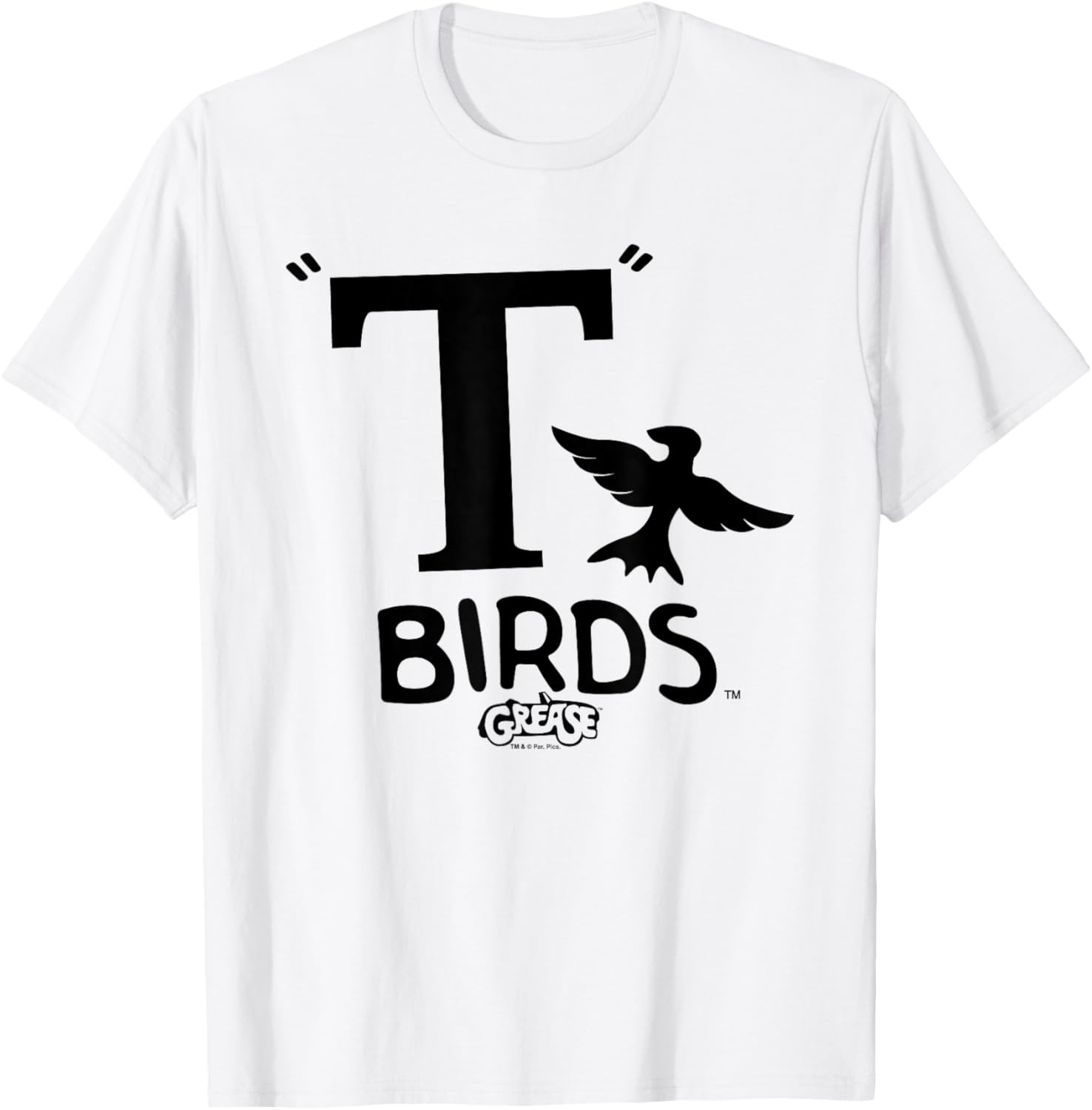 Grease T Birds Logo Black , white, S T-Shirt - T-Shirt | White