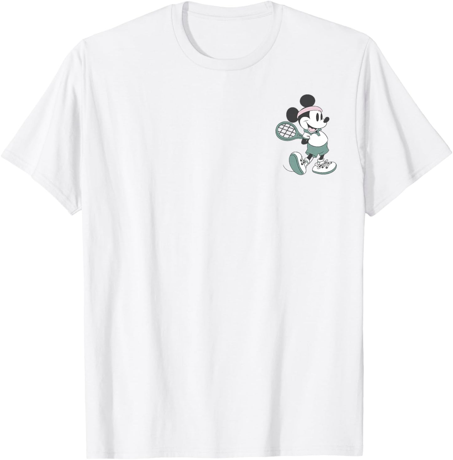 Disney Mickey and Friends Retro Tennis Mickey Pocket Logo T-Shirt - T-Shirt | White