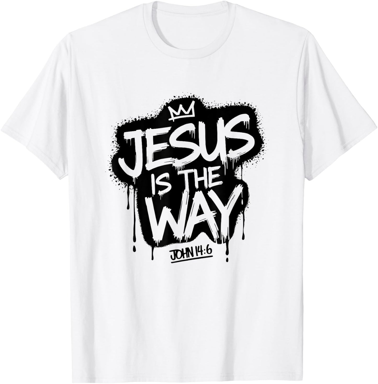 Jesus Is The Way John 14:6 Christian Graffiti T-Shirt - T-Shirt | White