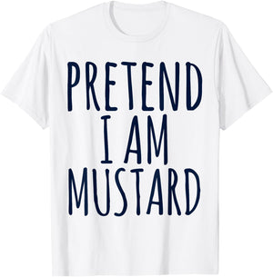 Mustard Ketchup Lazy Easy Funny Halloween Costume Matching T-Shirt - T-Shirt | White