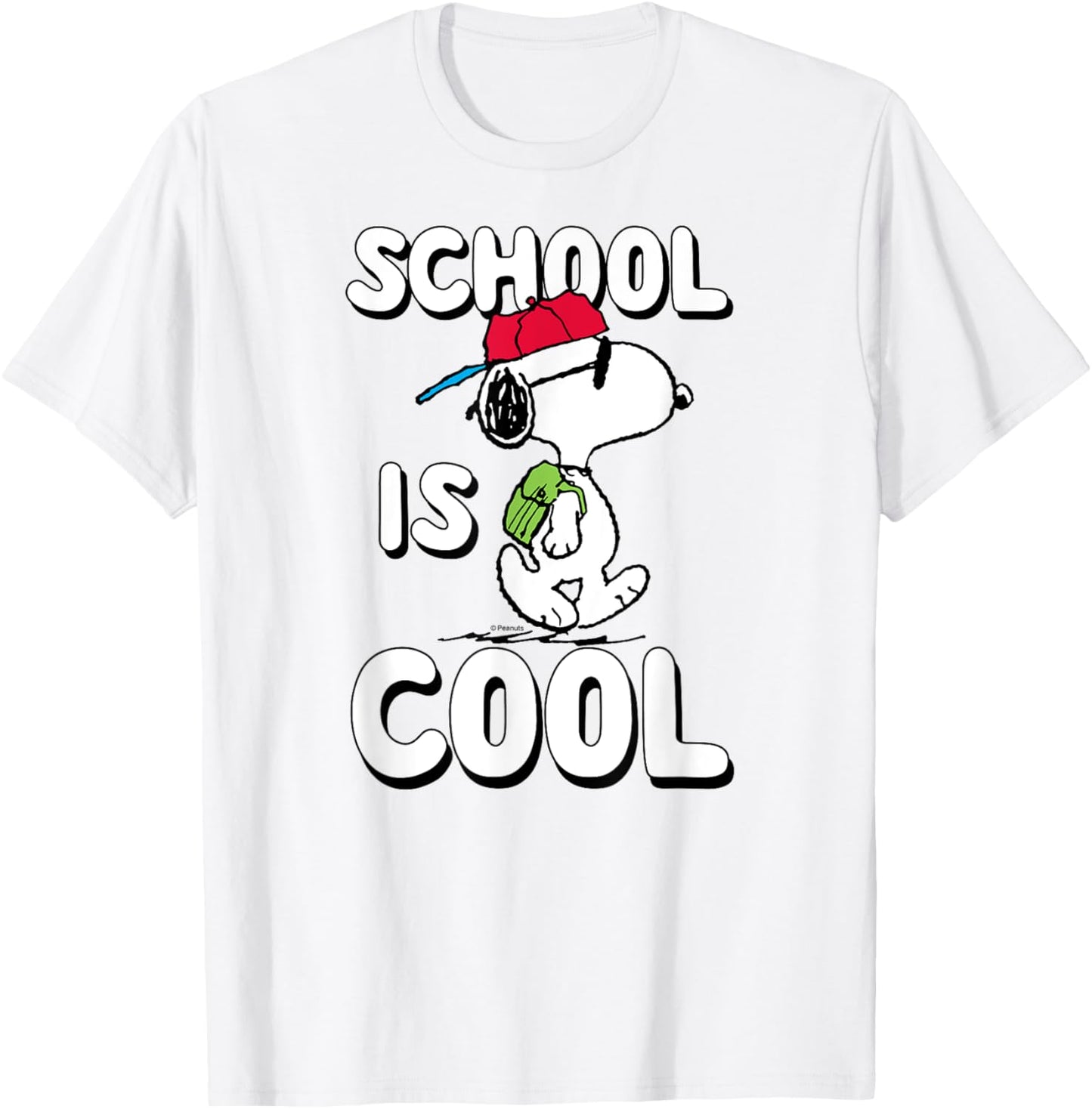 Peanuts - Snoopy School Is Cool T-Shirt - T-Shirt | White