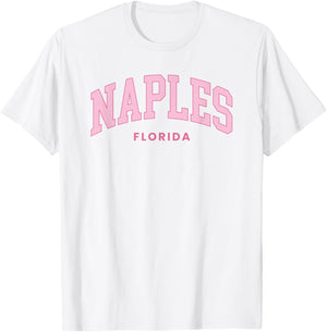 Naples Florida Retro Preppy Throwback Girls Pink T-Shirt - T-Shirt | White