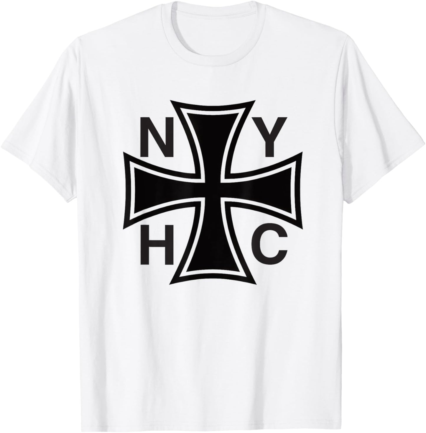 NEW YORK Hardcore is Worldwide NYHC Iron Cross T-Shirt - T-Shirt | White