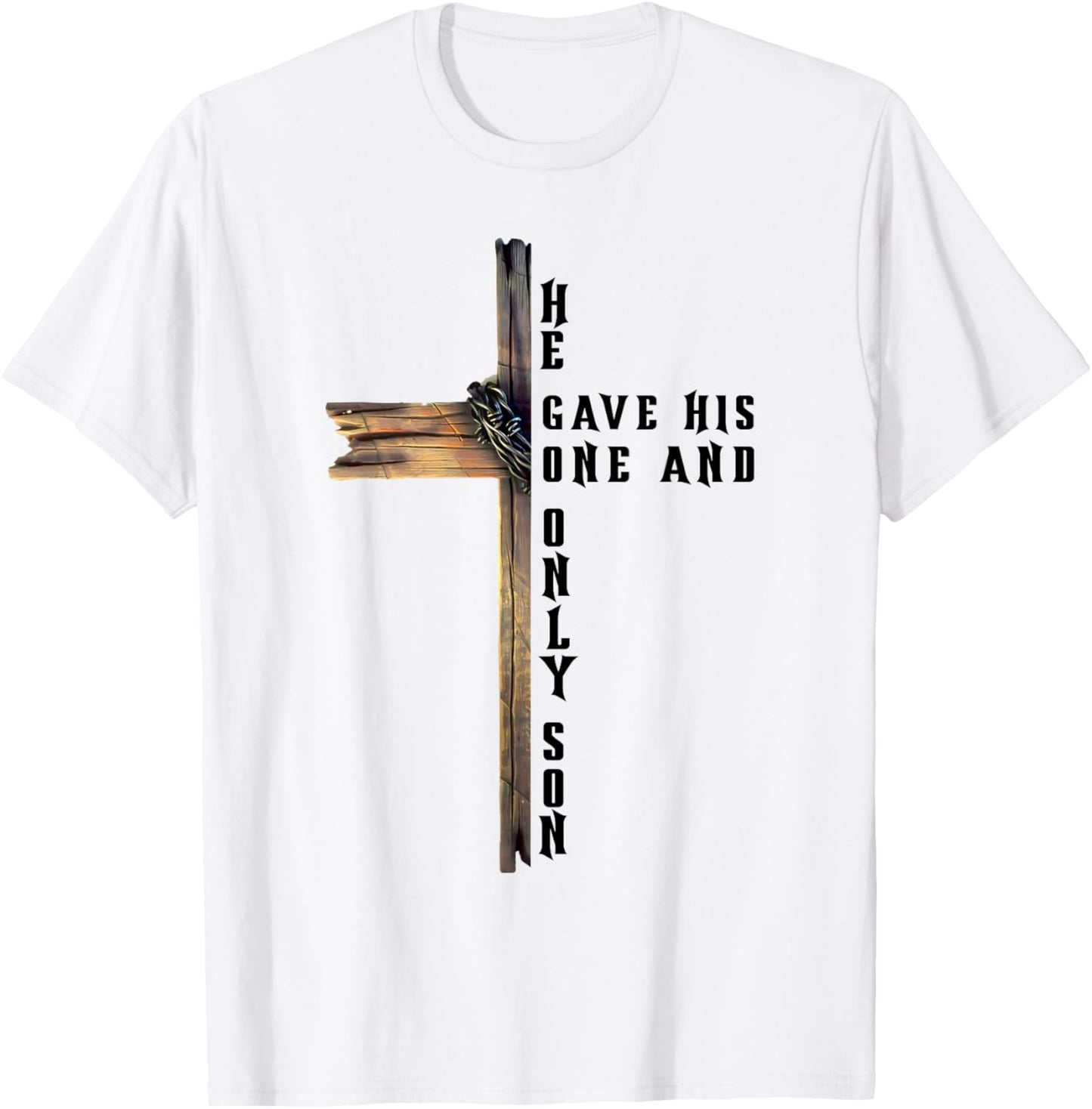 Christian Cross Bible John 3:16 Reflection T-Shirt - T-Shirt | White