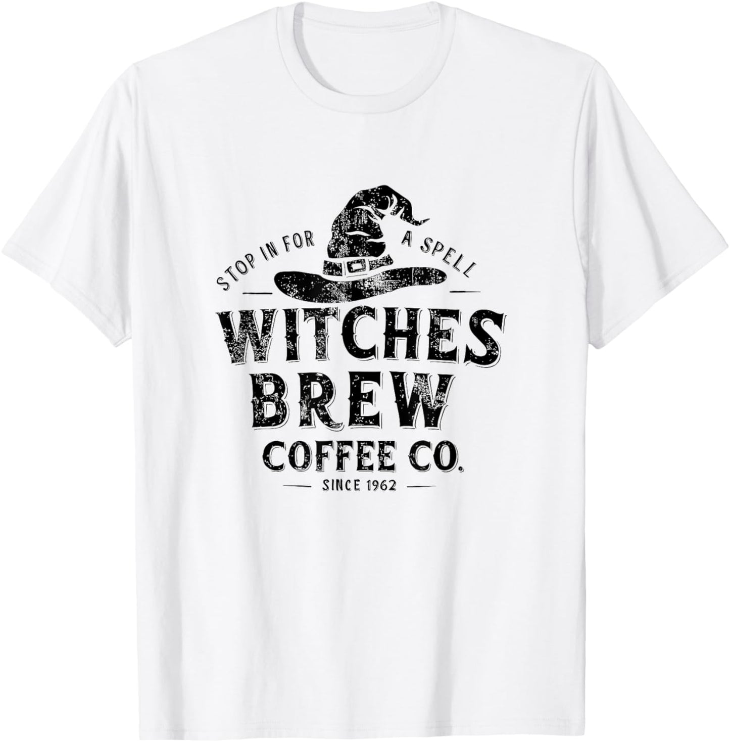 Witches Brew Vintage Coffee Halloween Coffee Costume T-Shirt - T-Shirt | White