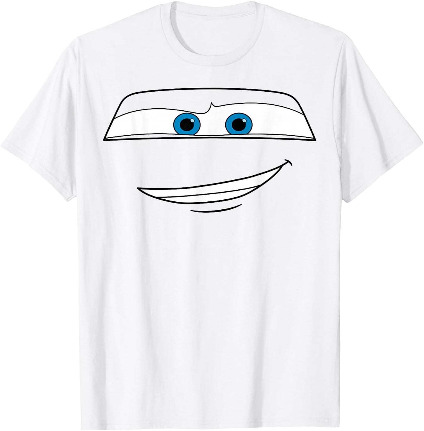 Disney Pixar Cars Lightning McQueen Big Face Short Sleeve T-Shirt - T-Shirt | White