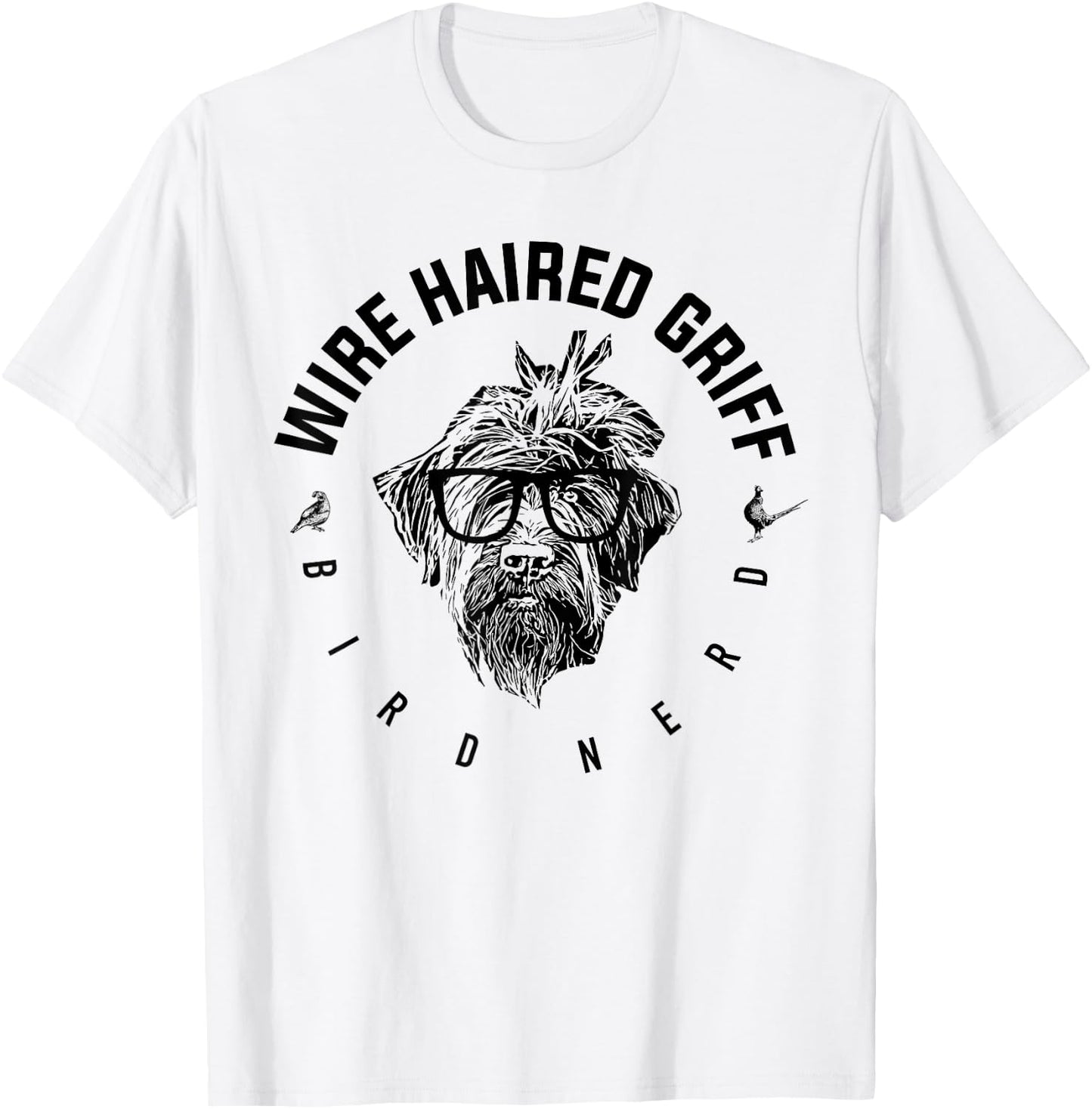Wirehaired Griffon Bird Nerd T-Shirt - T-Shirt | White