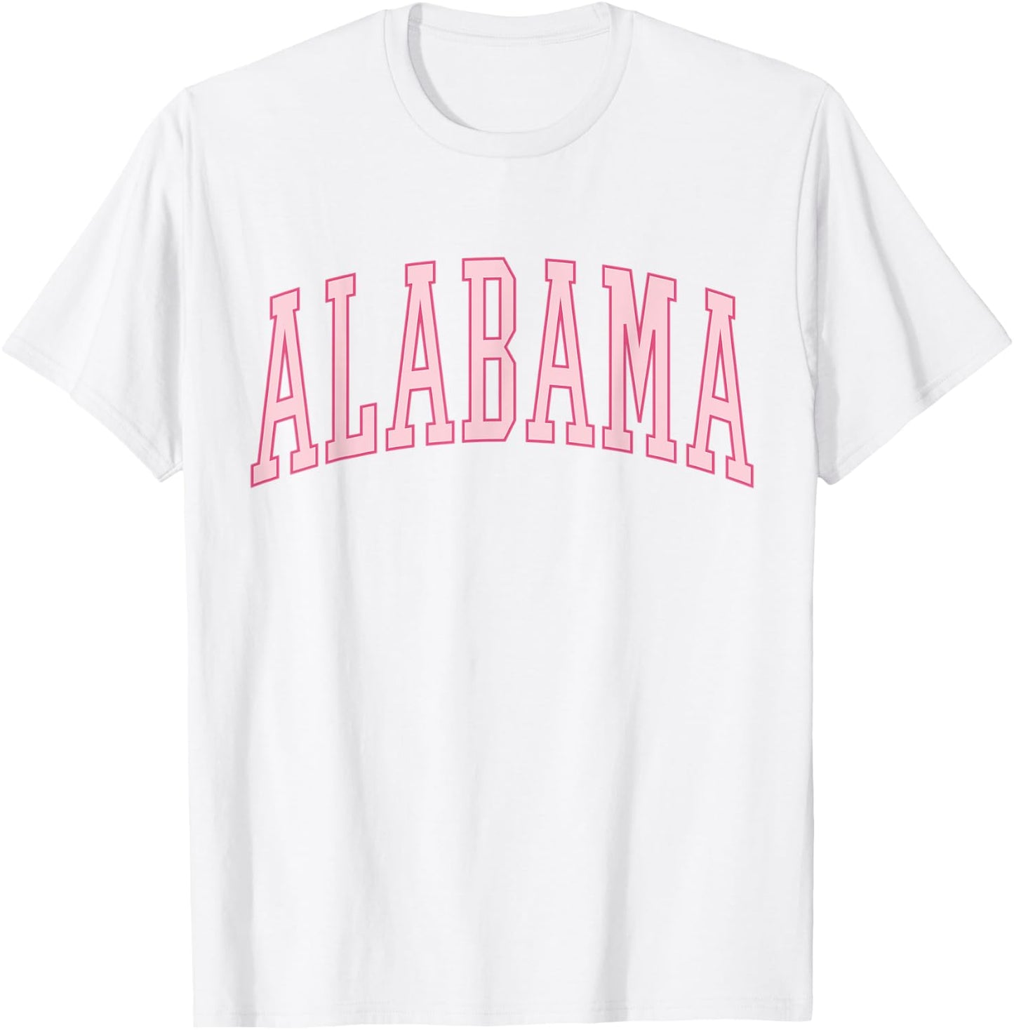 Preppy Varsity Pink Alabama T-Shirt - T-Shirt | White