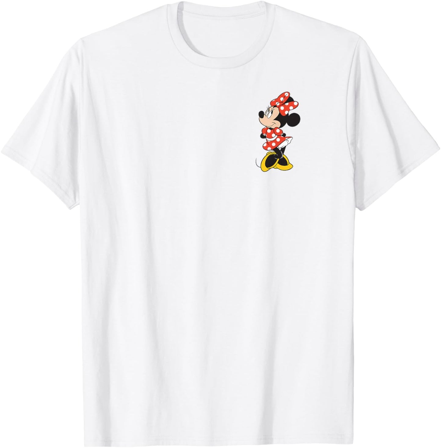 Disney Minnie Mouse Classic Polka Dot Dress Pocket Logo T-Shirt - T-Shirt | White