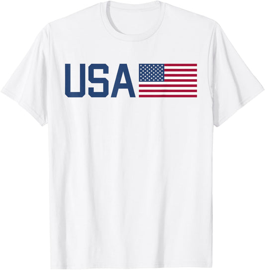 USA Shirt Women Men Kids American Flag Patriotic 4th of July T-Shirt - T-Shirt | White
