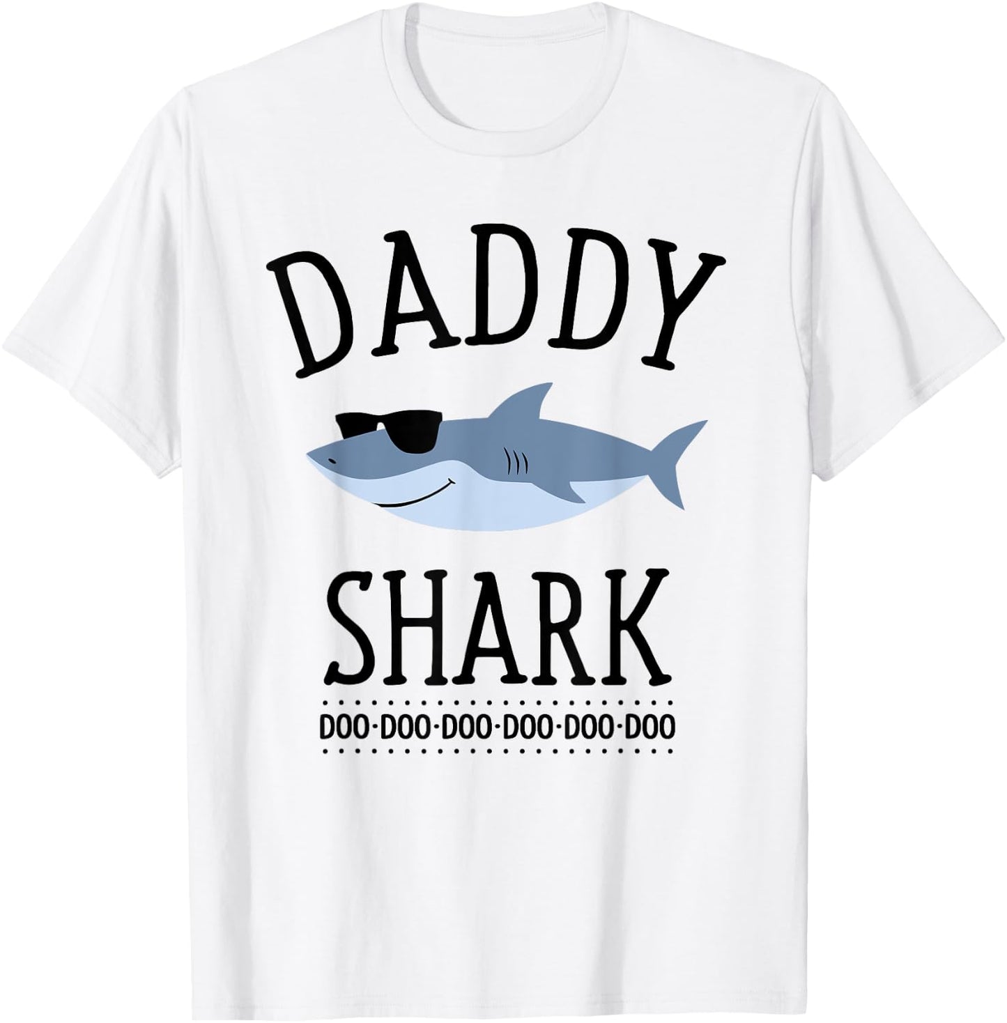 Daddy Shark Funny Dad T-Shirt - T-Shirt | White