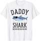Daddy Shark Funny Dad T-Shirt - T-Shirt | White