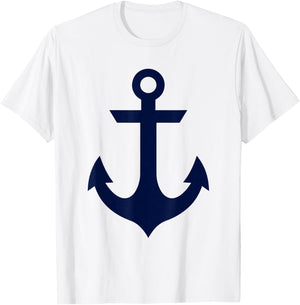 Preppy Nautical Anchor Gifts for Sailors Boaters & Yachting T-Shirt - T-Shirt | White