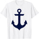 Preppy Nautical Anchor Gifts for Sailors Boaters & Yachting T-Shirt - T-Shirt | White