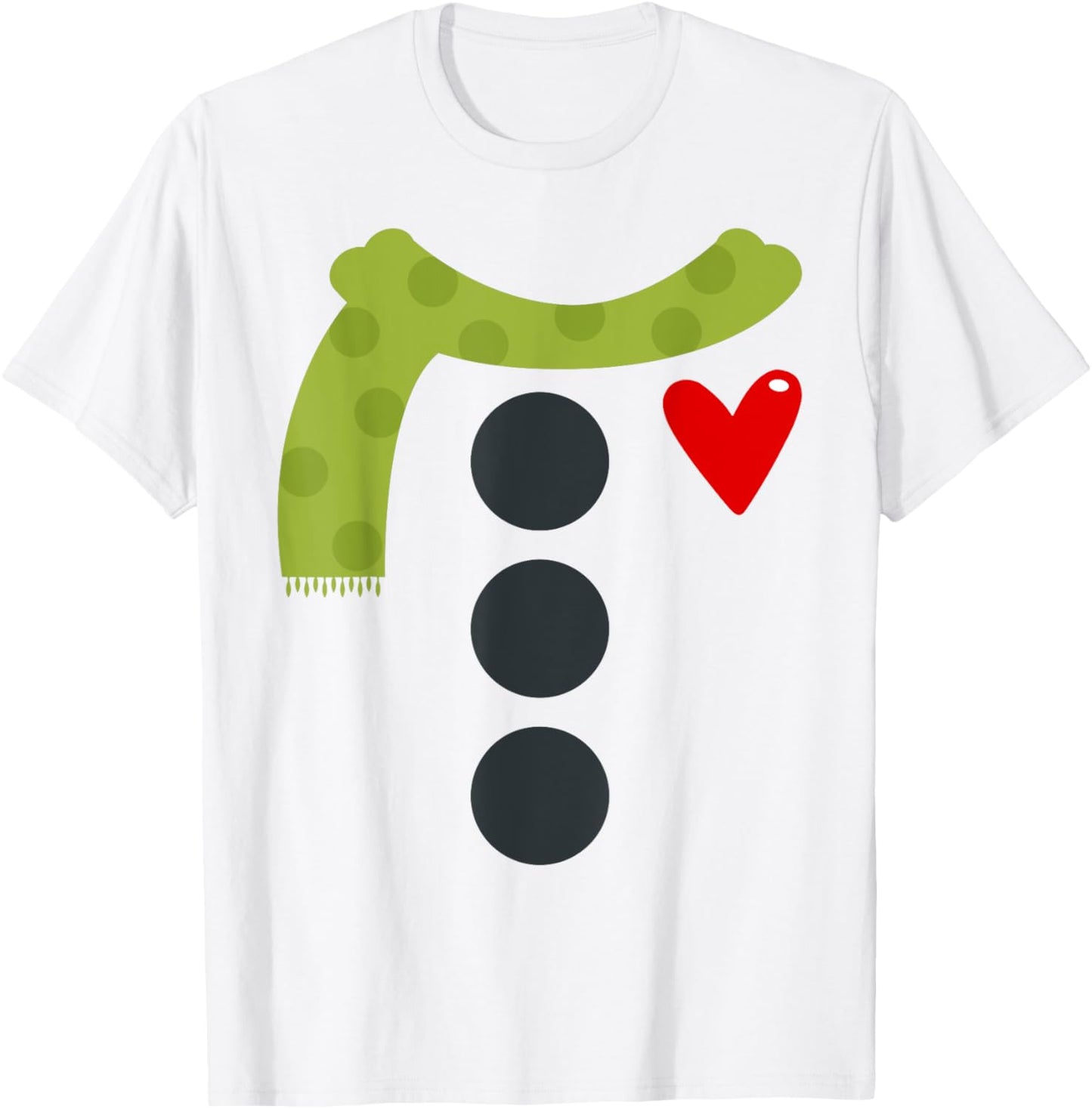 Snowman Buttons Costume Funny Christmas Xmas Men Women Kids T-Shirt - T-Shirt | White