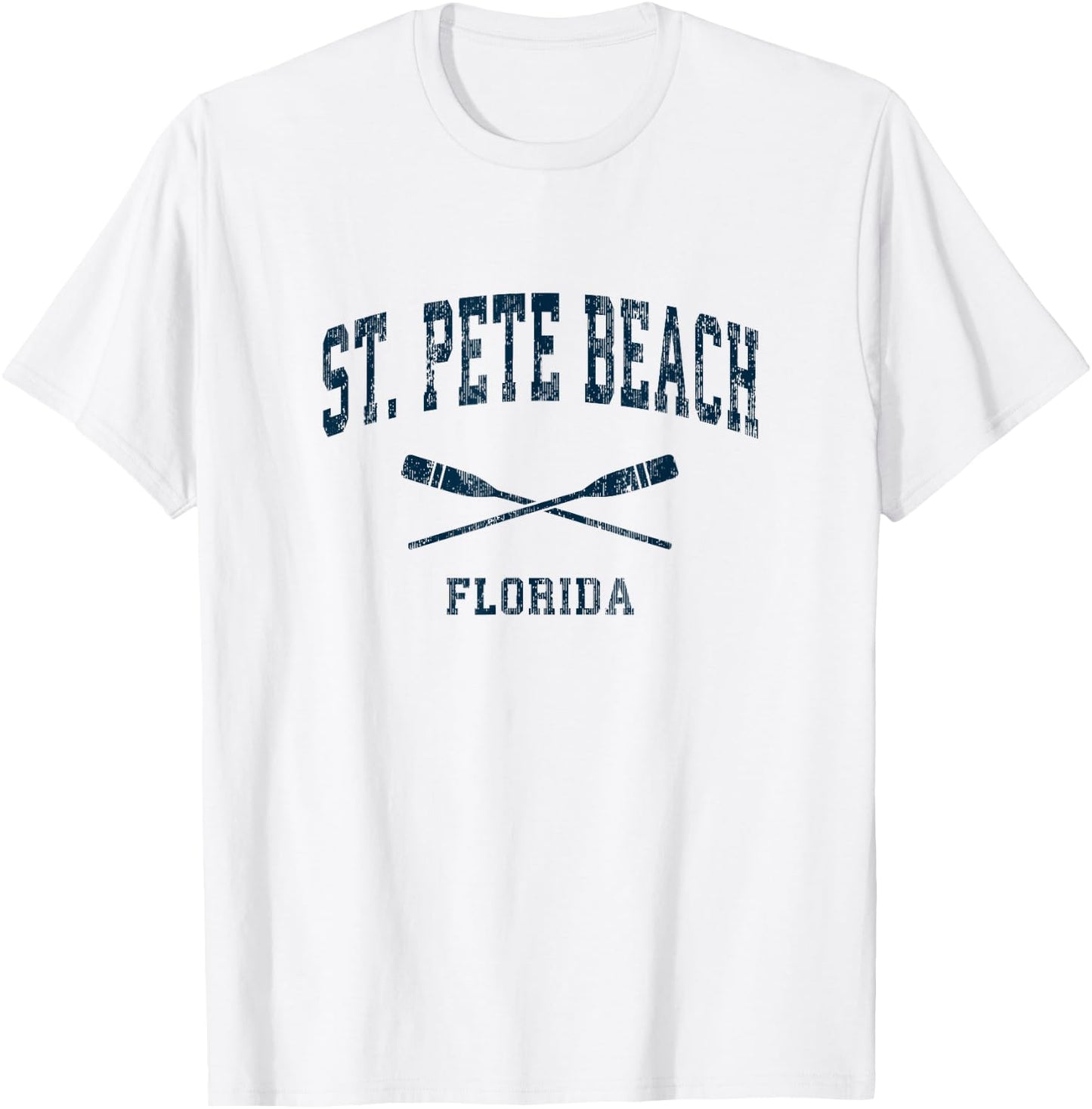St. Pete Beach Florida Vintage Nautical Paddles Sports Oars T-Shirt - T-Shirt | White