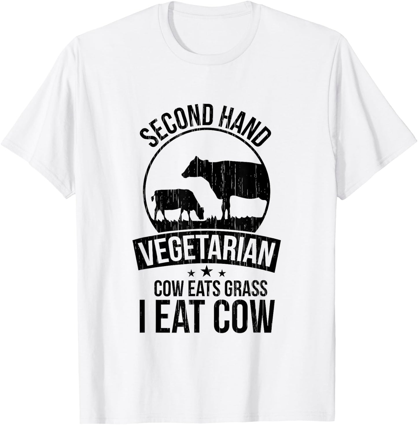 2nd Hand Vegetarian Shirt Funny Carnivore BBQ Meat Eater T-Shirt - T-Shirt | White