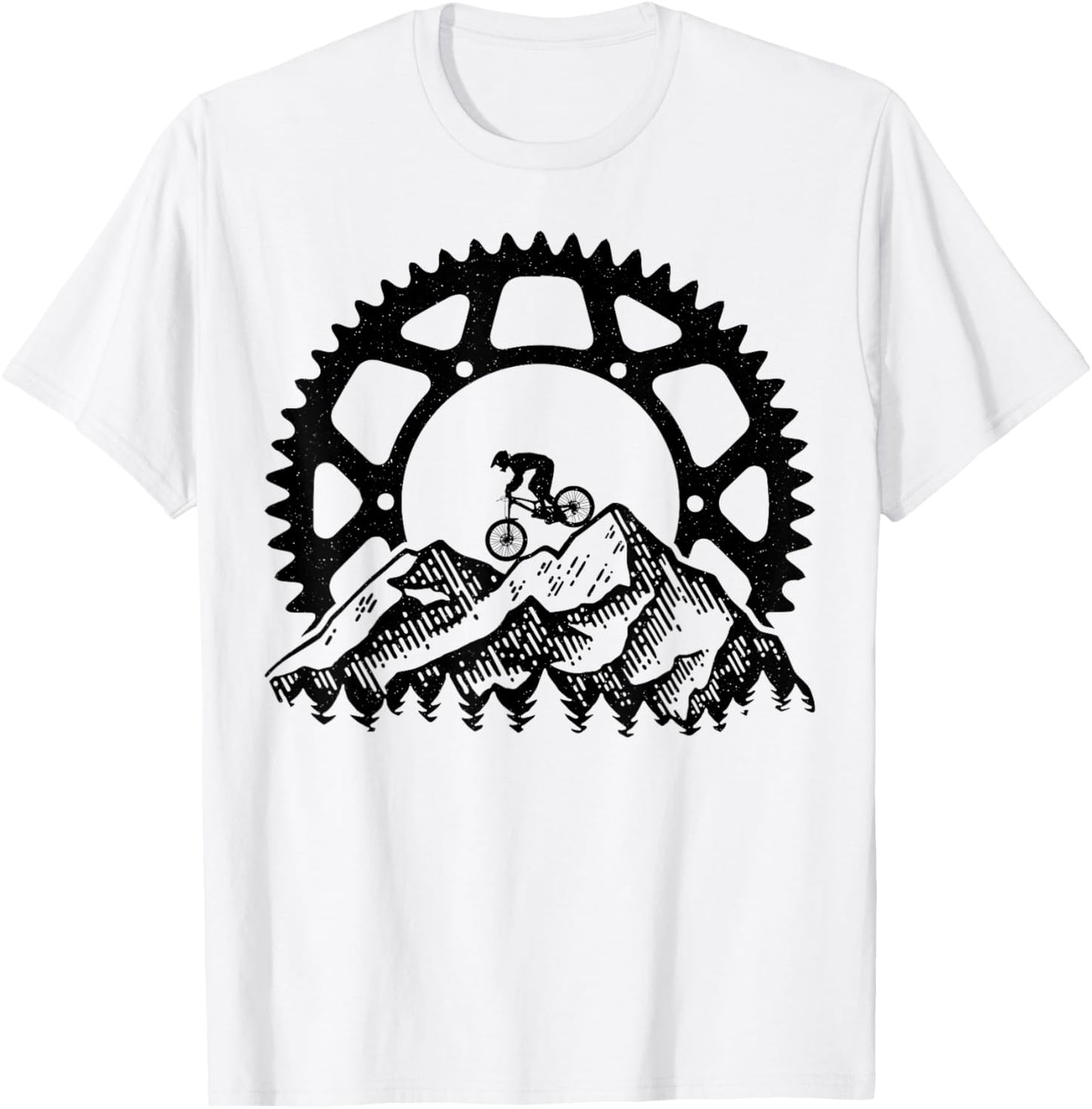 Mountain Biking Gear Retro Vintage MTB Bicycle Bike Rider T-Shirt - T-Shirt | White