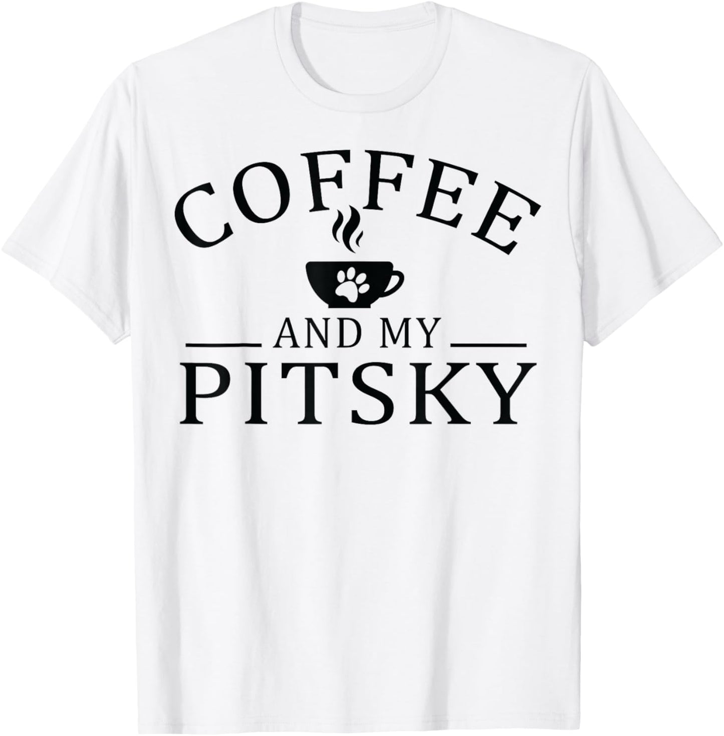 Pitsky Dog And Coffee Women T-Shirt - T-Shirt | White