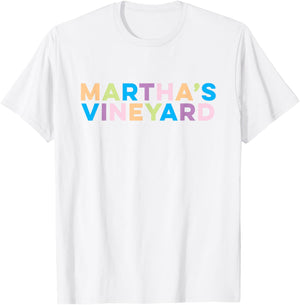 Martha's Vineyard Colorful Vacation T-Shirt - T-Shirt | White