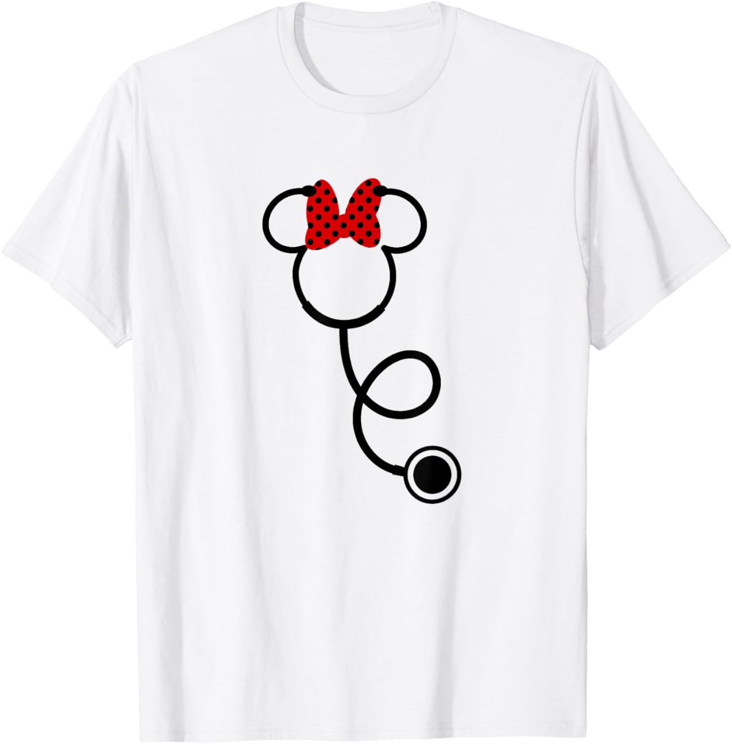 Disney Nurse's Day Minnie Mouse Stethoscope Small T-Shirt - T-Shirt | White