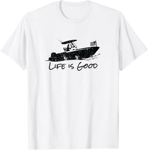 Center Console, Boating, Fishing Boat, Pontoon, TriToon T-Shirt - T-Shirt | White