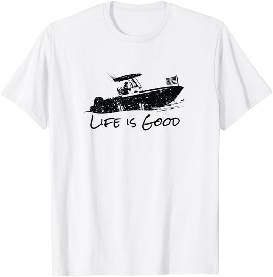 Center Console, Boating, Fishing Boat, Pontoon, TriToon T-Shirt - T-Shirt | White