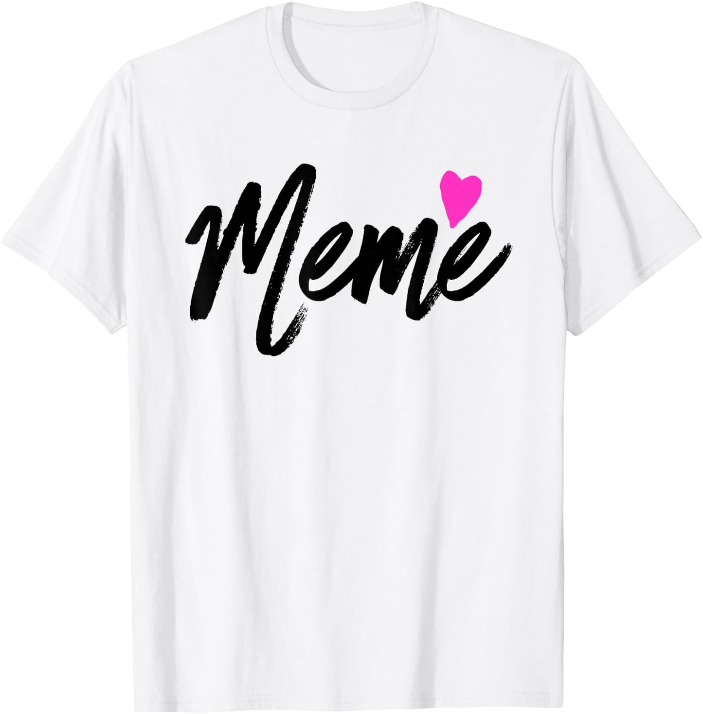 Meme with Pink Heart Grandmother Gift T-Shirt - T-Shirt | White