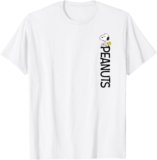 Peanuts - Woodstock Snoopy Vertical Logo T-Shirt - T-Shirt | White