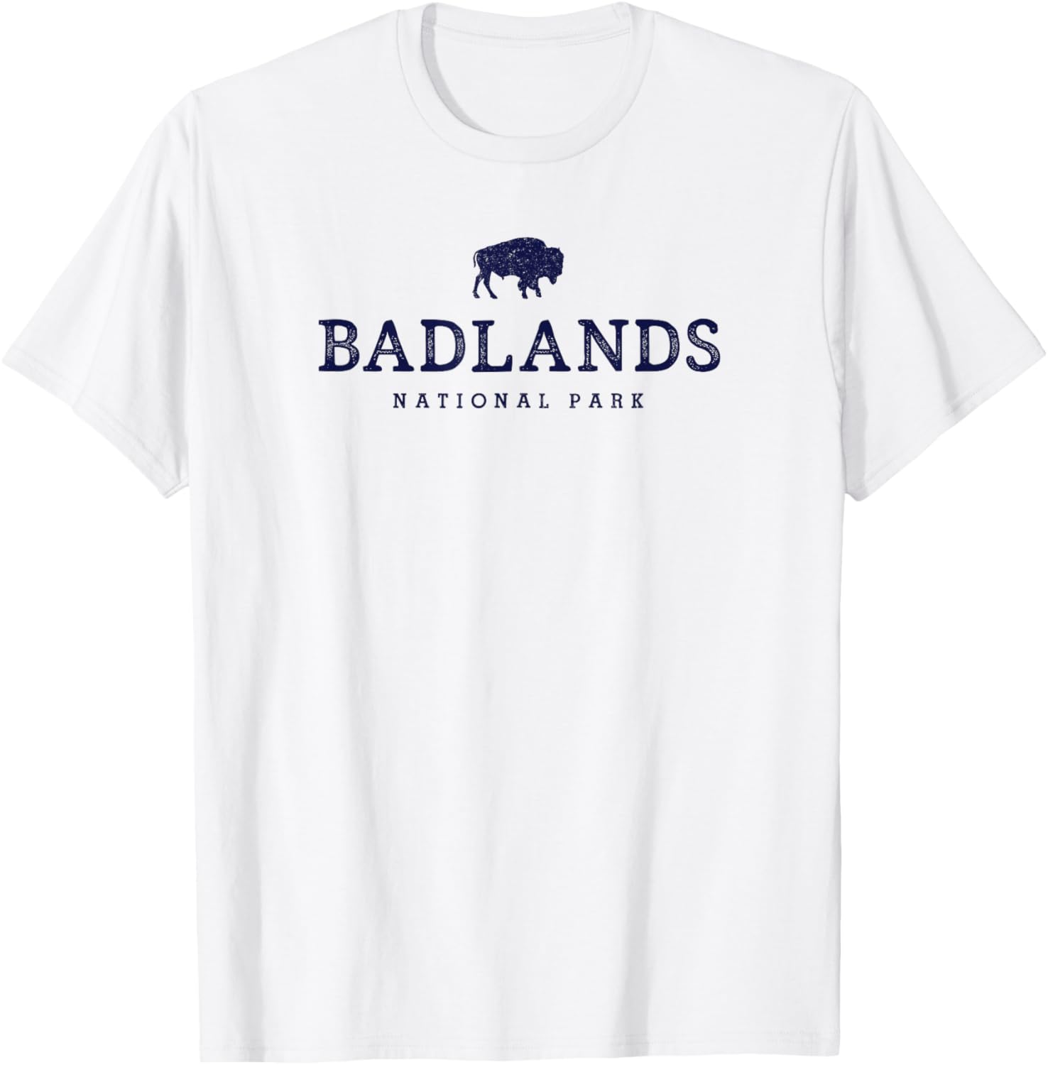 Retro Badlands National Park Bison Hiking Souvenir T-Shirt - T-Shirt | White