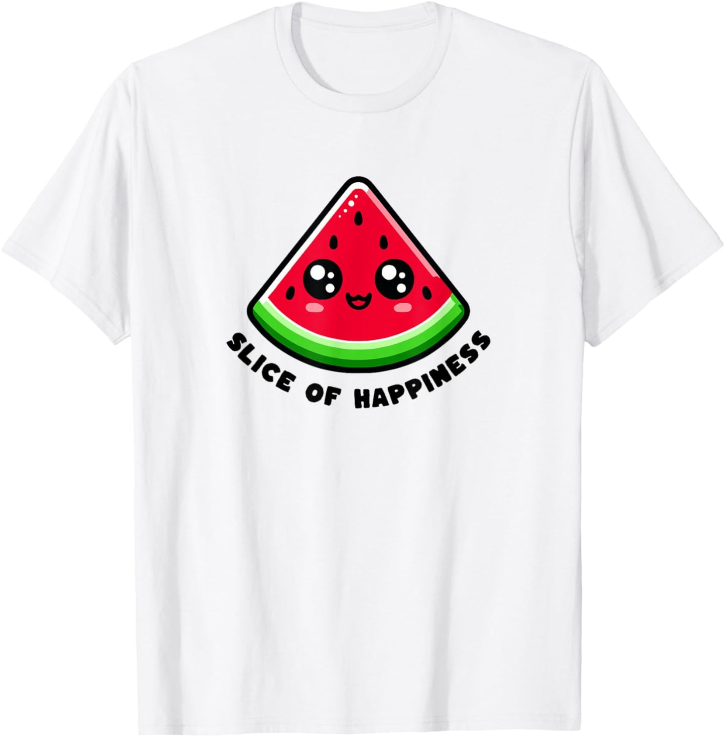 Slice Of Happiness Kawaii Watermelon Summer T-Shirt - T-Shirt | White
