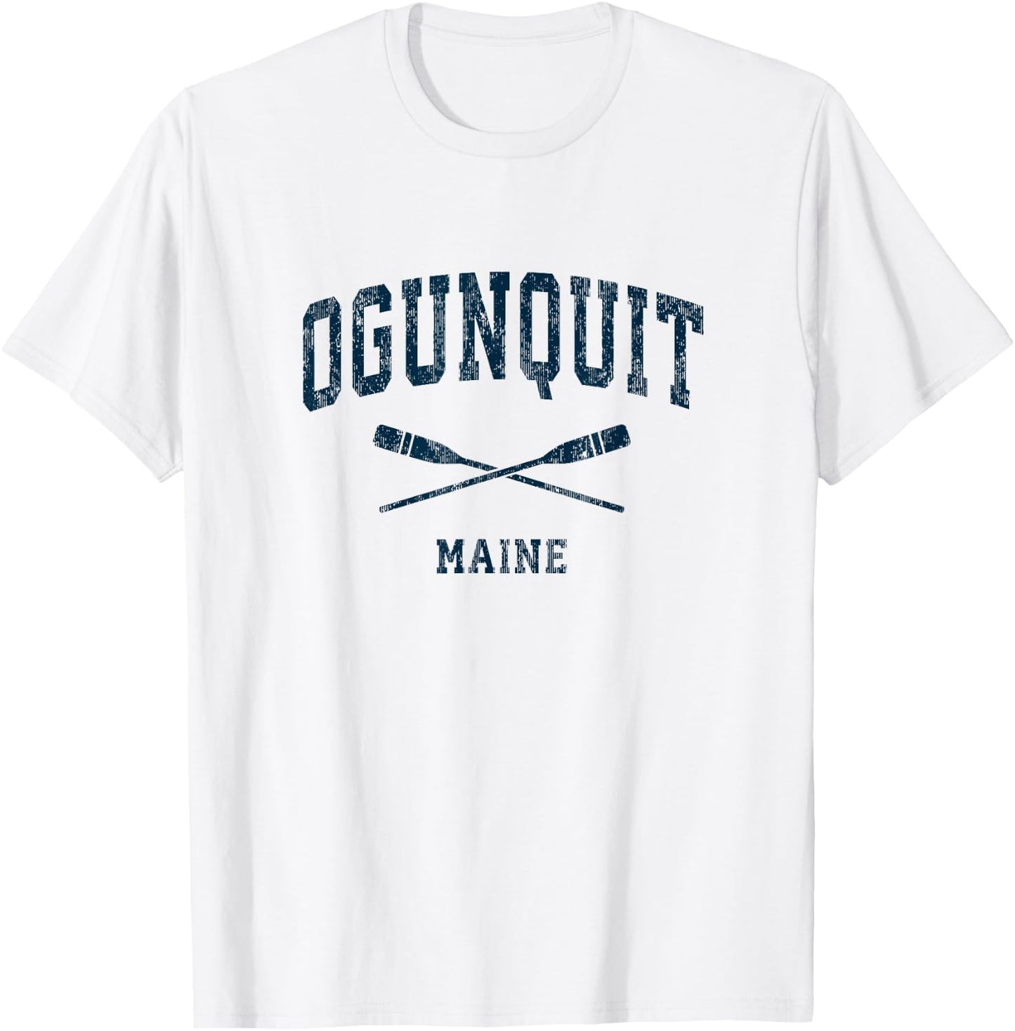 Ogunquit Maine Vintage Nautical Paddles Sports Oars T-Shirt - T-Shirt | White