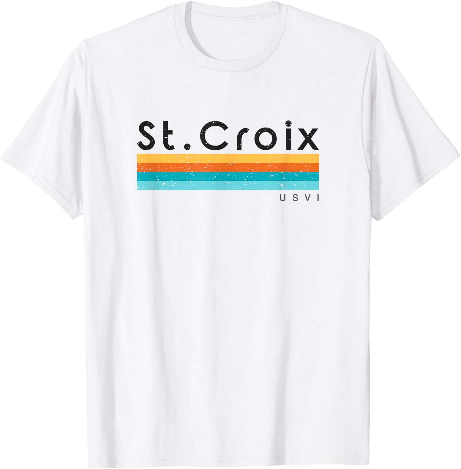 Vintage St. Croix USVI Retro Design T-Shirt - T-Shirt | White