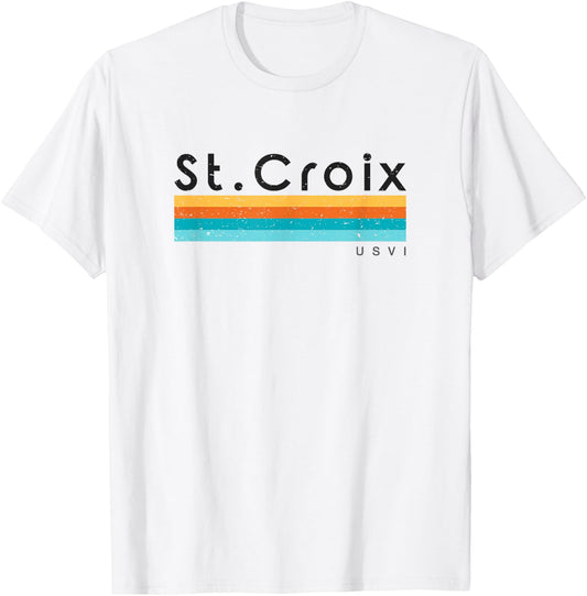 Vintage St. Croix USVI Retro Design T-Shirt - T-Shirt | White
