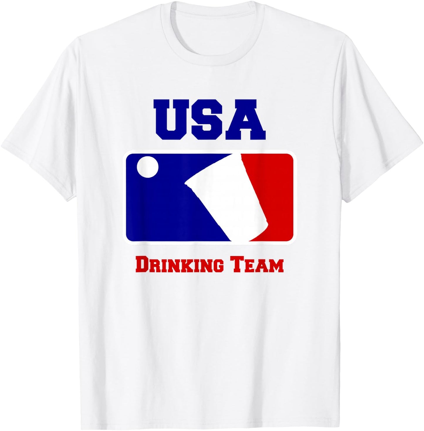 USA Drinking Team Funny Party Beer Pong Game T-Shirt - T-Shirt | White
