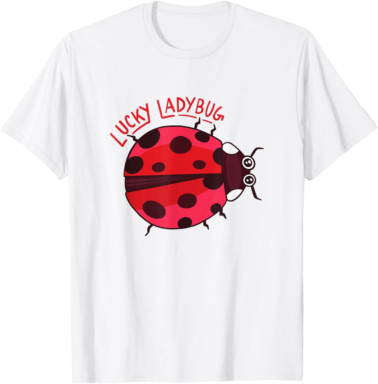 Cute Lucky Ladybug Summertime T-Shirt - T-Shirt | White