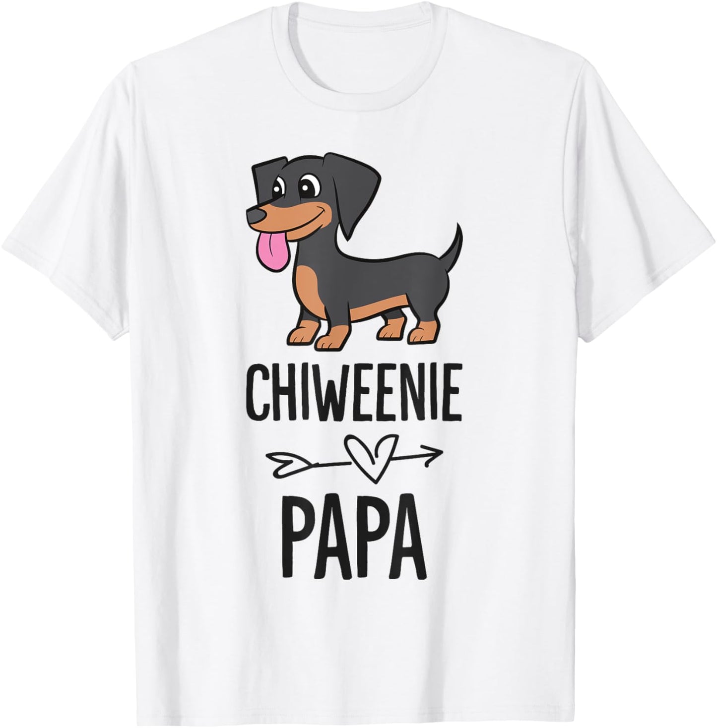 Chiweenie Papa Cute Chiweenie Dog T-Shirt - T-Shirt | White