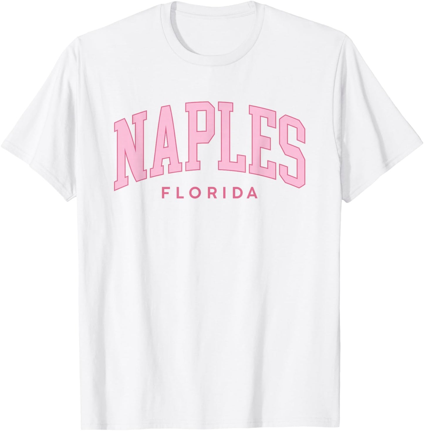 Naples Florida Retro Preppy Throwback Pink Girls Souvenir T-Shirt - T-Shirt | White