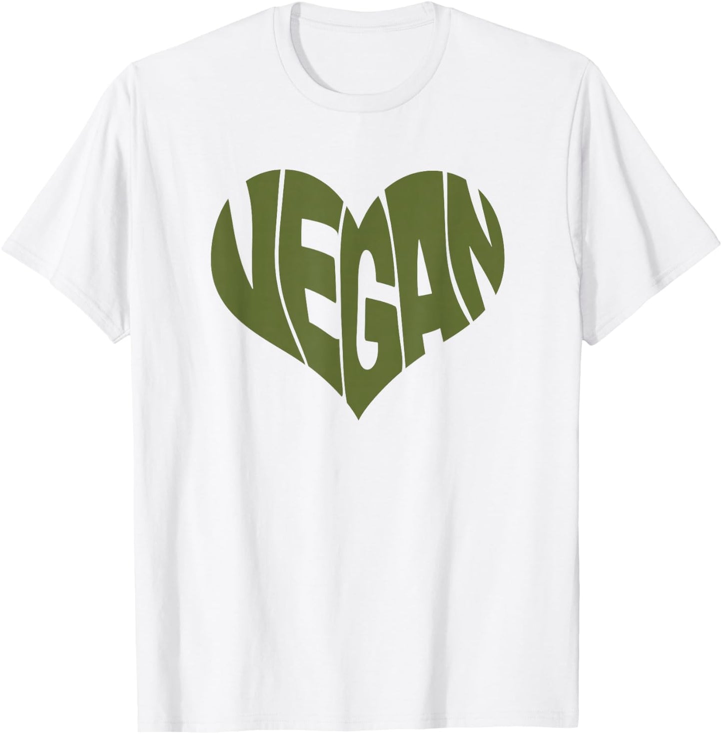 Vegan Saying Heart Shape Design/Promote Plant Based Diet T-Shirt - T-Shirt | White