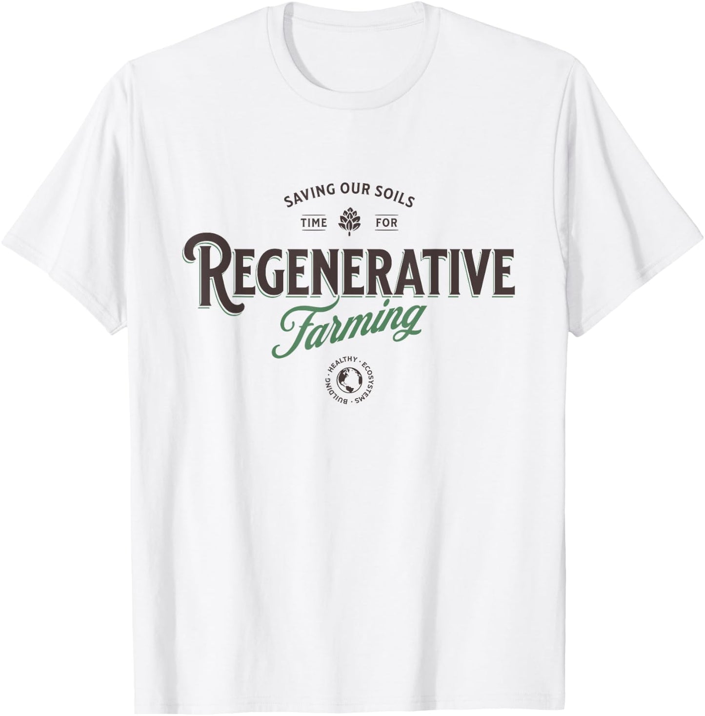 Regenerative Agriculture - Men's -Adults Grey Classic Fit Short Sleeve - Small - Regenerative Farming T-Shirt - T-Shirt | White