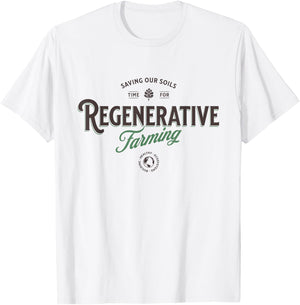 Regenerative Agriculture - Men's -Adults Grey Classic Fit Short Sleeve - Small - Regenerative Farming T-Shirt - T-Shirt | White